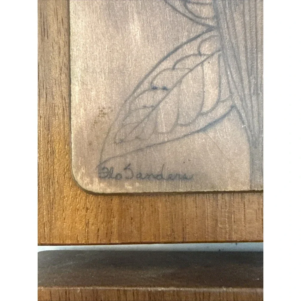 Botanical Wall Art Plaque Set Copper Tone Leaf Relief on Wood Lot 2